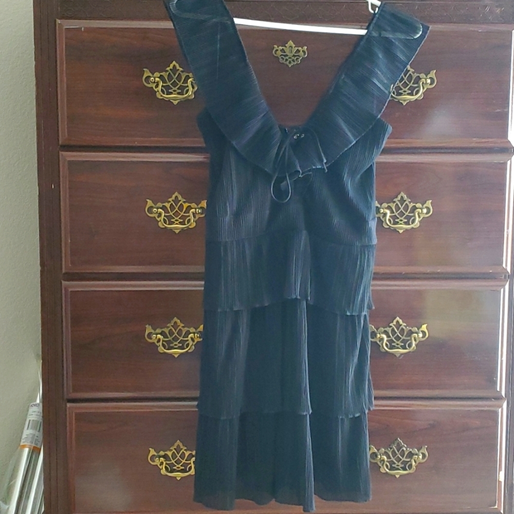 Express chiffon tiered ruffle dress